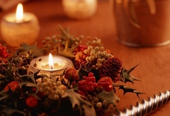 праздник, новый год, рождество, свеча, украшения, огонь, теплота, настроение, фото, картинка, обои