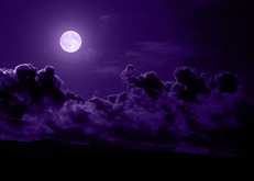 луна, ночь, небо, тучи