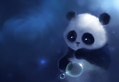 панда, рисунок, пузырь