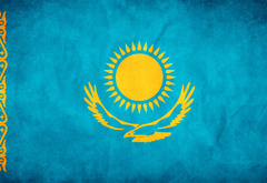 флаг, казахстан, орел, солнце, узоры
