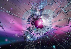 яблоко, mac OS, разбитое стекло
