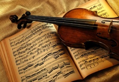 скрипка, ноты, материя