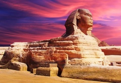 египет, сфинкс, песок, небо, закат, краски, достопримечательность, история