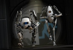 portal 2, роботы, портал