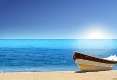 море, океан, лодка, пляж, лето, отдых, штиль