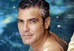 George Clooney, актер, Голливуд, звезда, взгляд, вода