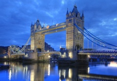 мост, вечер, лондон, tower bridge