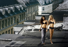 Jennifer Lamiraqui, модель, подружки, блондинка, здания, вдвоем