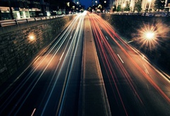 ночь, город, дорога, огни, движение, скорость, улицы, машины