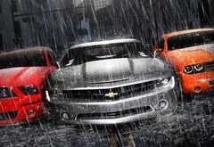 дождь, дорога, мустанг, mustang, Chevrolet
