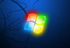 windows, логотип, свечение