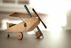 игрушка, самолет, деревянный, сувенир