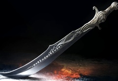 меч, серебряный, с узором