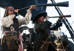 Johnny Depp, Джонни Депп, пираты карибского моря, подзорная труба