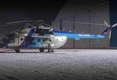 Ми-8, Миль, вертолёт, лопасти, снег, Mi-8