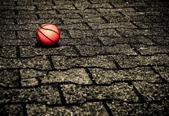 фон, поверхность, плитка, брусчатка, баскетбол, мяч, спорт
