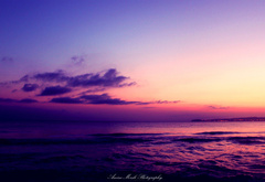 море, волны, облака, сумерки, фиолетовое