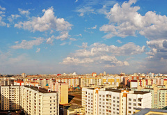 город, крыша, панорама