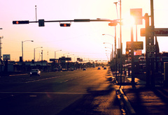 город, улица, машины, солнце