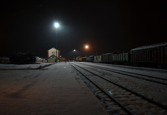 Бийск, ночь, вокзал
