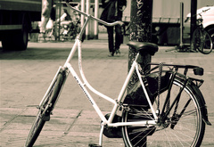 улица, столб, велосипед
