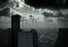 darkness, city, skyscrapers