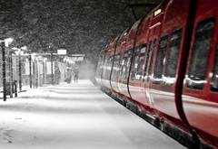 winter, in the, train, station