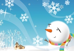 снеговик, доброе пожелание, зима