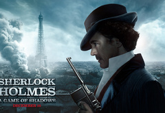 Шерлок Холмс: Игра теней, Роберт Дауни младший, актер, фильм, лондон, пистолет