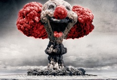 atomic, bomb, clown