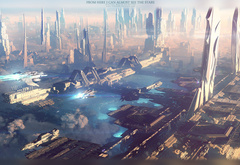 tigaer-design, город будущего, фантастика, мегаполис, небоскребы