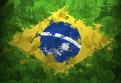 бразилия, флаг, краски, брызги