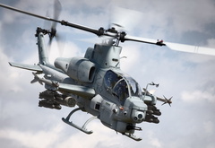 вертолёт, кобра, AH-1W, вооружение, небо